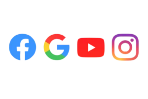 facebook google instagram youtube logos